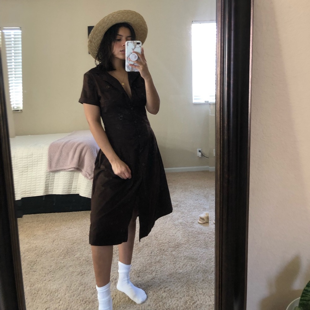 Brown utility dress